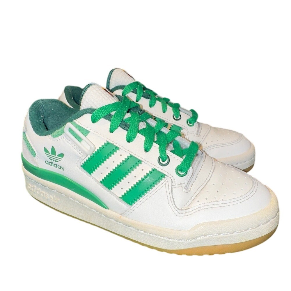Adidas Forum Low Kids Sneakers White Green Summer Basketball IF2680 Size 3.5Y